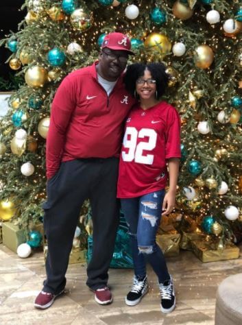 Ciele Williams with her father Quincy Williams Sr.